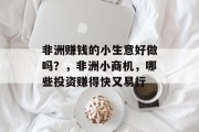 非洲赚钱的小生意好做吗?,非洲小商机,哪些投资赚得快又易行 非洲赚钱的小生意好做吗?,非洲小商机,哪些投资赚得快又易行