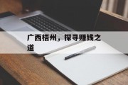 广西梧州,探寻赚钱之道 广西梧州,探寻赚钱之道