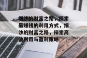 细沙的财富之路，探索最赚钱的利用方式，细沙的财富之路，探索高效利用与盈利策略