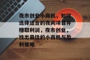 夜市创业小商机，如何选择适合的夜间项目并赚取利润，夜市创业，找出最佳的小商机与盈利策略