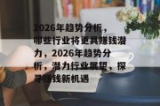 2026年趋势分析，哪些行业将更具赚钱潜力，2026年趋势分析，潜力行业展望，探寻赚钱新机遇