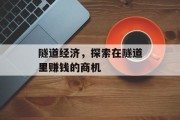 隧道经济,探索在隧道里赚钱的商机