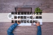 麻辣直播赚钱的小生意,新手教你一招,麻辣直播如何轻松盈利?