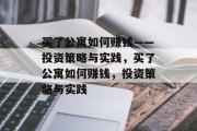 买了公寓如何赚钱——投资策略与实践,买了公寓如何赚钱,投资策略与实践