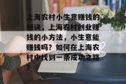 上海农村小生意赚钱的秘诀，上海农村创业赚钱的小方法，小生意能赚钱吗？如何在上海农村中找到一条成功之路？