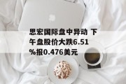 思宏国际盘中异动 下午盘股价大跌6.51%报0.476美元 思宏国际盘中异动 下午盘股价大跌6.51%报0.476美元