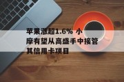 苹果涨超1.6% 小摩有望从高盛手中接管其信用卡项目 苹果涨超1.6% 小摩有望从高盛手中接管其信用卡项目