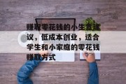 赚取零花钱的小生意建议，低成本创业，适合学生和小家庭的零花钱赚取方式