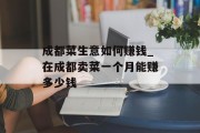 成都菜生意如何赚钱_在成都卖菜一个月能赚多少钱