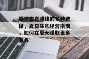 夏季生意赚钱的多种选择，夏日生意经营指南，如何在夏天赚取更多收入