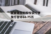 医脉通因购股权获行使发行合计88.75万股 医脉通因购股权获行使发行合计88.75万股