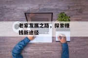 老家发展之路，探索赚钱新途径