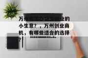 万州有哪些适合创业的小生意?,万州创业商机,有哪些适合的选择?