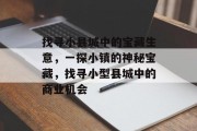 找寻小县城中的宝藏生意,一探小镇的神秘宝藏,找寻小型县城中的商业机会