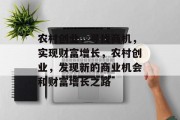 农村创业,寻找商机,实现财富增长,农村创业,发现新的商业机会和财富增长之路 农村创业,寻找商机,实现财富增长,农村创业,发现新的商业机会和财富增长之路