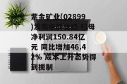 紫金矿业(02899)发布中期业绩 归母净利润150.84亿元 同比增加46.42% 成本上升态势得到扼制 紫金矿业(02899)发布中期业绩 归母净利润150.84亿元 同比增加46.42% 成本上升态势得到扼制