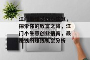 江门最赚钱的小生意，探索你的致富之路，江门小生意创业指南，最赚钱的赚钱机会分析
