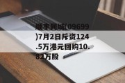 顺丰同城(09699)7月2日斥资124.5万港元回购10.82万股 顺丰同城(09699)7月2日斥资124.5万港元回购10.82万股