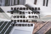 年底的最赚钱小生意选择——盘点一年中的热门创业项目,年终热门创业项目盘点,2023年的赚钱好选择 年底的最赚钱小生意选择——盘点一年中的热门创业项目,年终热门创业项目盘点,2023年的赚钱好选择