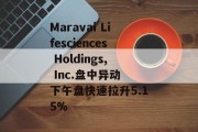 Maravai Lifesciences Holdings, Inc.盘中异动 下午盘快速拉升5.15% Maravai Lifesciences Holdings, Inc.盘中异动 下午盘快速拉升5.15%