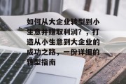 如何从大企业转型到小生意并赚取利润?,打造从小生意到大企业的成功之路,一份详细的转型指南 如何从大企业转型到小生意并赚取利润?,打造从小生意到大企业的成功之路,一份详细的转型指南