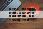 娱乐产业，探索做什么最赚钱，娱乐产业中探索最赚钱的途径，探索与投资热门IP项目