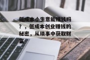 低成本小生意能赚钱吗?,低成本创业赚钱的秘密,从琐事中获取财富 低成本小生意能赚钱吗?,低成本创业赚钱的秘密,从琐事中获取财富