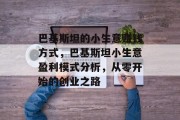 巴基斯坦的小生意赚钱方式，巴基斯坦小生意盈利模式分析，从零开始的创业之路