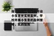 探讨如何在学校中开设小生意并实现盈利,学校开展小生意的盈利策略,实战指南