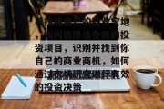 寻找我自己的商业宝地,如何选择适合我的投资项目,识别并找到你自己的商业商机,如何通过市场研究进行有效的投资决策