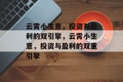 云霄小生意,投资与盈利的双引擎,云霄小生意,投资与盈利的双重引擎