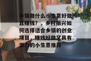 乡镇做什么小生意好做且赚钱?,乡村振兴如何选择适合乡镇的创业项目,赚钱好做又具有潜力的小生意推荐