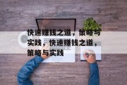 快速赚钱之道，策略与实践，快速赚钱之道，策略与实践
