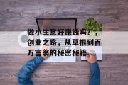 做小生意好赚钱吗？，创业之路，从草根到百万富翁的秘密秘籍