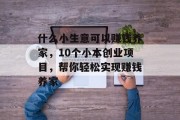 什么小生意可以赚钱养家,10个小本创业项目,帮你轻松实现赚钱养家 什么小生意可以赚钱养家,10个小本创业项目,帮你轻松实现赚钱养家