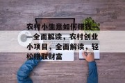 农村小生意如何赚钱——全面解读，农村创业小项目，全面解读，轻松赚取财富