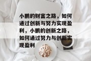 小鹏的财富之路，如何通过创新与努力实现盈利，小鹏的创新之路，如何通过努力与创新实现盈利