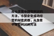 从小生意中赚取利润的方法，小型企业成功经营的秘密武器，从生意中赚取利润的方法