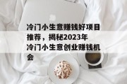 冷门小生意赚钱好项目推荐,揭秘2023年冷门小生意创业赚钱机会 冷门小生意赚钱好项目推荐,揭秘2023年冷门小生意创业赚钱机会