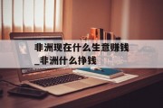 非洲现在什么生意赚钱_非洲什么挣钱 非洲现在什么生意赚钱_非洲什么挣钱