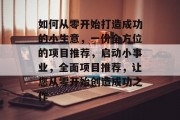 如何从零开始打造成功的小生意,一份全方位的项目推荐,启动小事业,全面项目推荐,让您从零开始创造成功之作 如何从零开始打造成功的小生意,一份全方位的项目推荐,启动小事业,全面项目推荐,让您从零开始创造成功之作
