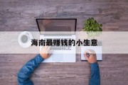 海南最赚钱的小生意 海南最赚钱的小生意