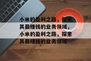 小米的盈利之路,探索其最赚钱的业务领域,小米的盈利之路,探索其最赚钱的业务领域