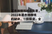 菜市场赚钱的小生意,2022年菜市场赚钱的秘诀,一份投资,全家收获 菜市场赚钱的小生意,2022年菜市场赚钱的秘诀,一份投资,全家收获