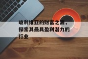玻利维亚的财富之源,探索其最具盈利潜力的行业
