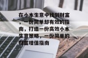在小本生意中找到财富,一份简单却有效的指南,打造一份高效小本生意策略,一份简单的财富增值指南 在小本生意中找到财富,一份简单却有效的指南,打造一份高效小本生意策略,一份简单的财富增值指南
