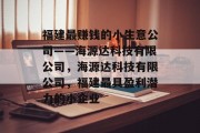 福建最赚钱的小生意公司——海源达科技有限公司,海源达科技有限公司,福建最具盈利潜力的小企业