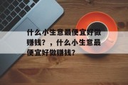什么小生意最便宜好做赚钱?,什么小生意最便宜好做赚钱? 什么小生意最便宜好做赚钱?,什么小生意最便宜好做赚钱?