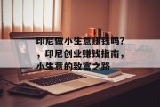 印尼做小生意赚钱吗?,印尼创业赚钱指南,小生意的致富之路 印尼做小生意赚钱吗?,印尼创业赚钱指南,小生意的致富之路