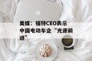 美媒:福特CEO表示中国电动车企“光速前进” 美媒:福特CEO表示中国电动车企“光速前进”
